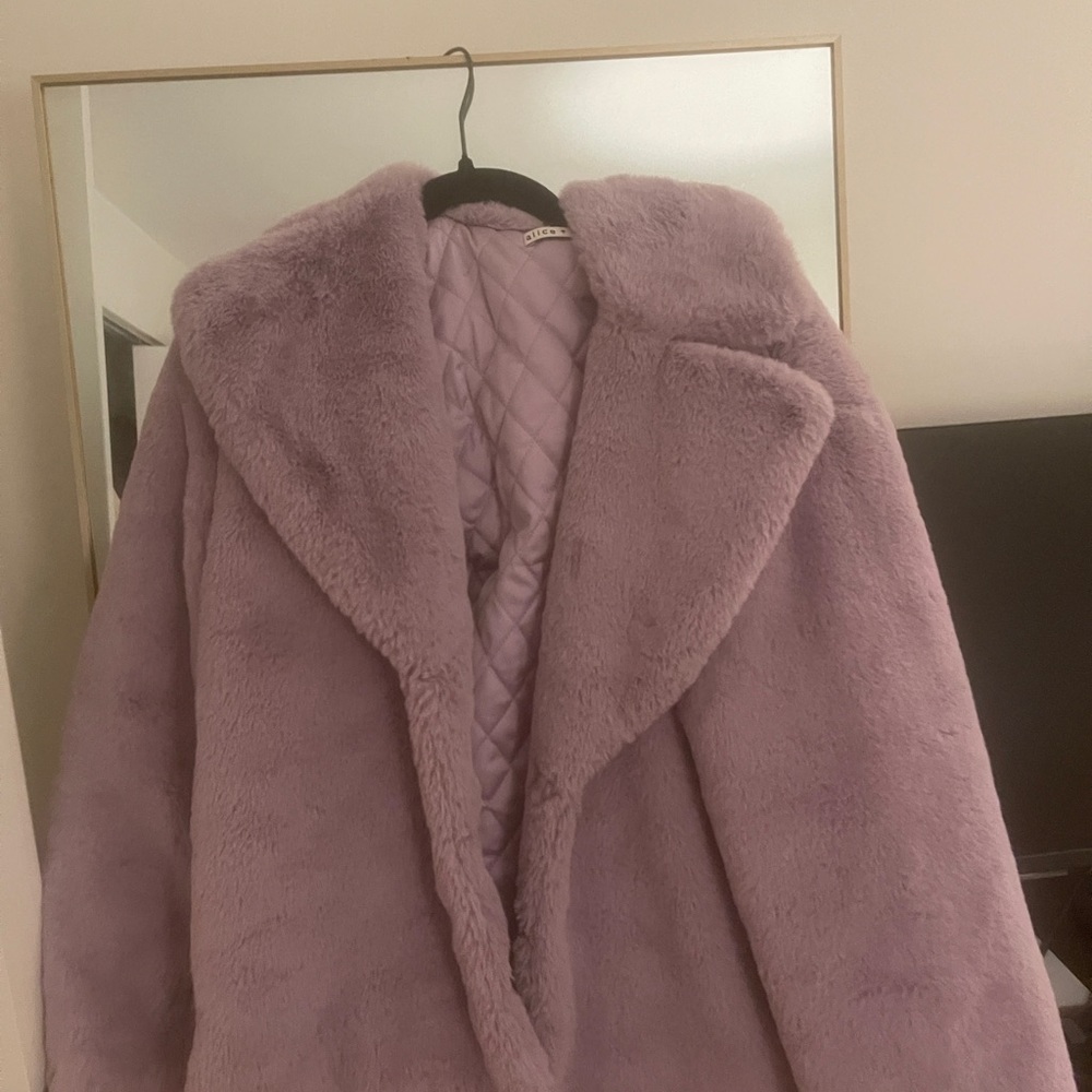 Alice & Olivia purple fur coat - like new